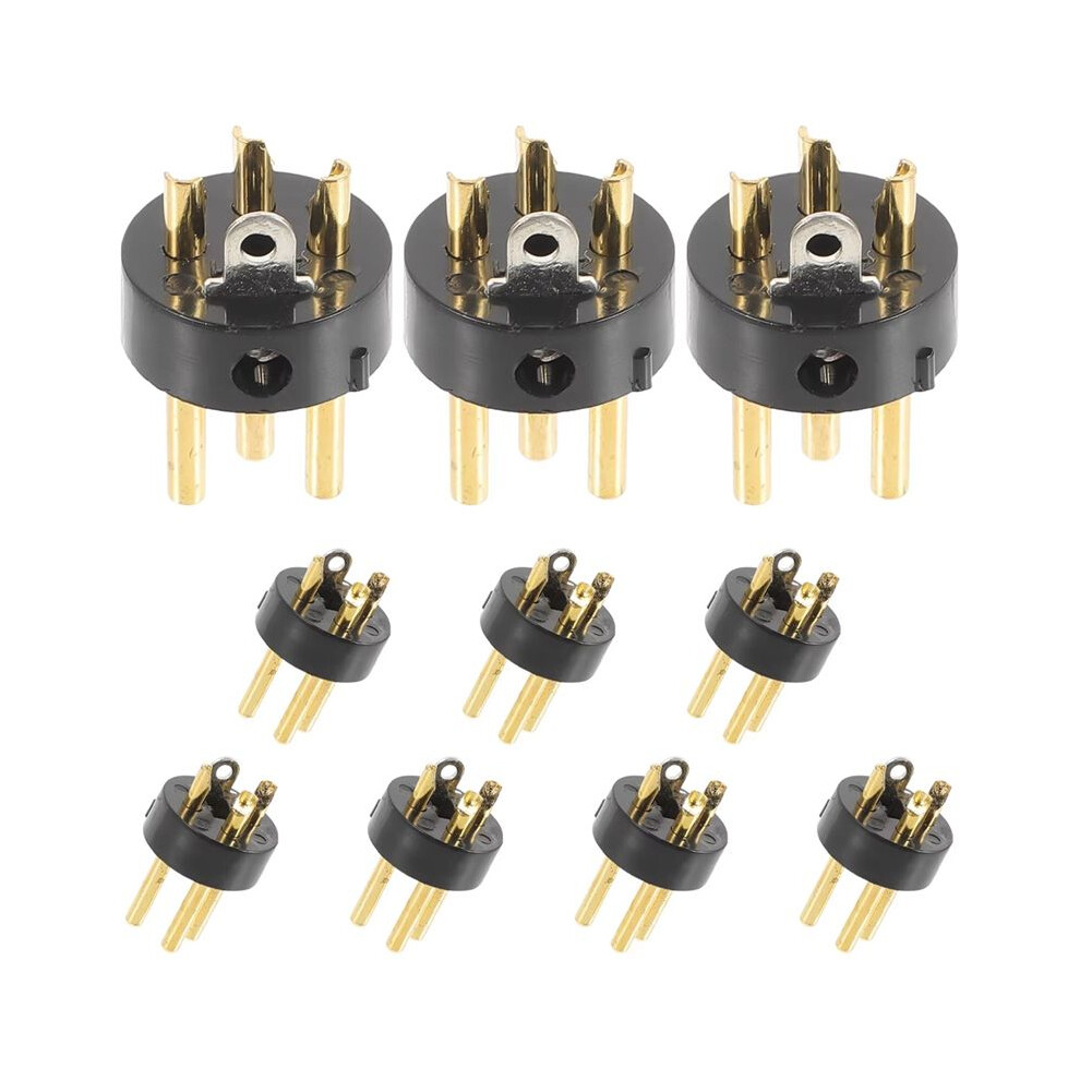 10Pcs 3 Pin Plated Connector For Microphone Ktv Audio Conversion Adapter Speaker Microphone Accessories Gold 4711695831386