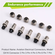 6PCS Aviation Plug Connector GX16 2 3 4 5 6 7Pin Docking Aviation Plug Socket Waterproof Circular Connector