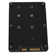 2X Pcie MSATA SSD to 2.5 Inch SATA3 Adapter Card with Case 7 mm Thickness Black