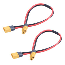 2X 28cm 11 Zoll XT60 XT-60 Maennlich Weiblich Stecker Adapter fuer RC Batterie