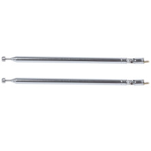 2X Metal Part 7 Telescopic AM, FM Radio Antenna Length 75 cm Long Silver