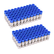 100 StüCke RG6 Kompressions AnschlüSse Koaxial Kabel Wasserdichter Anschluss F Kompressions Anschluss RG6 Koaxial Kompressions Werkzeug