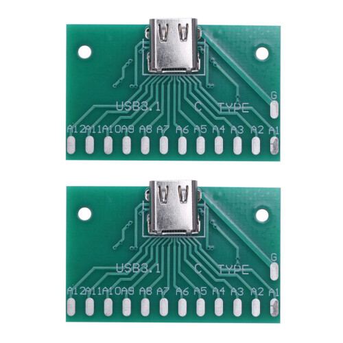 2X Diy 24Pin USB-C USB 3.1 Typ C Buchse Smt Typ mit Leiterplatte