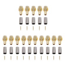 15 Stueck SMA-Stecker RF Coaxial Verbinder Crimp fuer RG58 RG142 RG400 LMR195 RG223