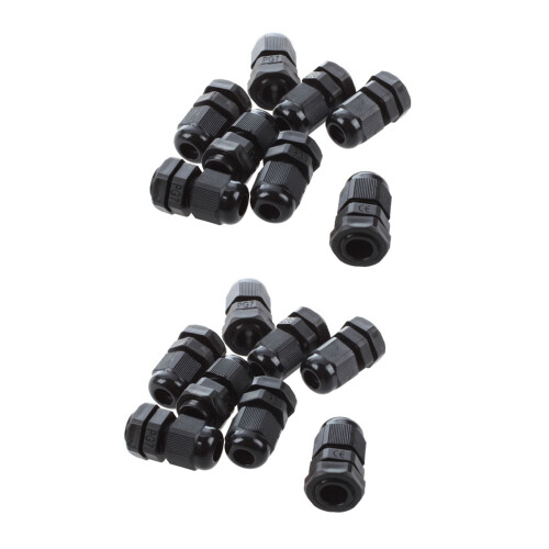 16 PCS PG7 Noir Plastique Impermeable Connecteurs de Cable 3-6,5mm