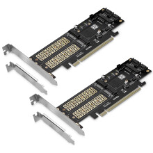 2X Carte Adaptateur 3 En 1 NGFF et MSATA SSD Adaptateur M.2 NVME Vers PCIE / M.2 SSD Vers III/ MSATA Vers