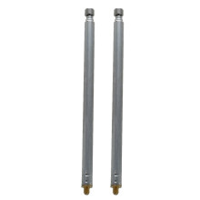2X 13.6 Pollice 345 mm FM Radio TV Telescopica Whip Antenna Tono Argento