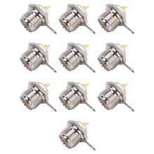 10X UHF Female SO239 Jack Bulkhead Solder Panel Mount RF Straight Connector,Silver