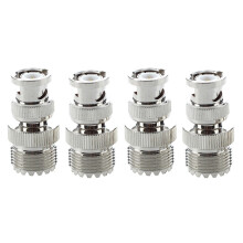 4 Pcs BNC Male Plug to UHF SO239 Female RF CoaXial RF Connector