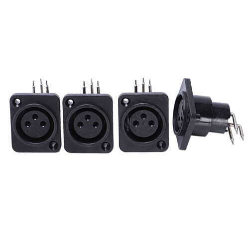 30Pcs Black XLR 3Pin Female Jack Panel Mount Chassis PCB Socket Connector 1