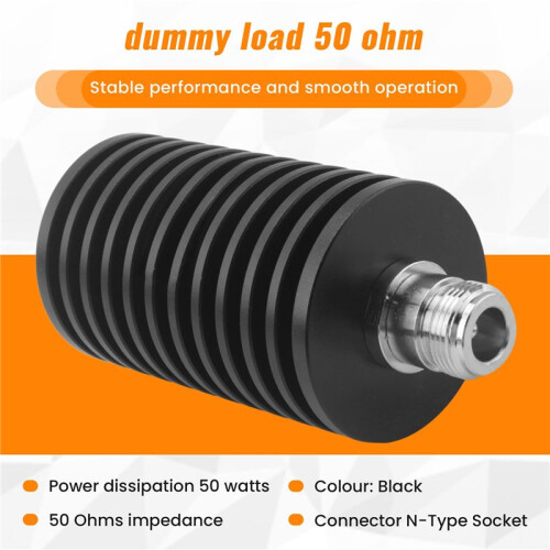 50W Dummy Load N Female Socket  - 3GHz 50 Ohm RF Coaxial Termination