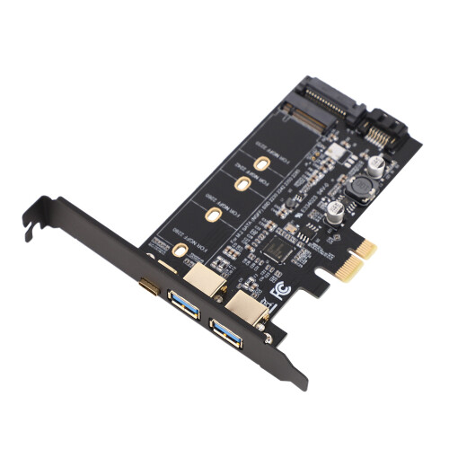 Doppia Scheda USB 3.0 e Type-C M.2 PCIe M2 SSD  B Chiave per PCI-E Controller Riser Card per 2280 2260 2242 2230 NGFF 2