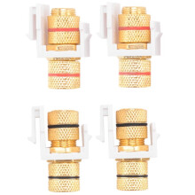 Banana Jack Binding Post Jack Insert with Black & Red Rings, Screw Type Audio Speaker , 2 Pairs/4 Pack