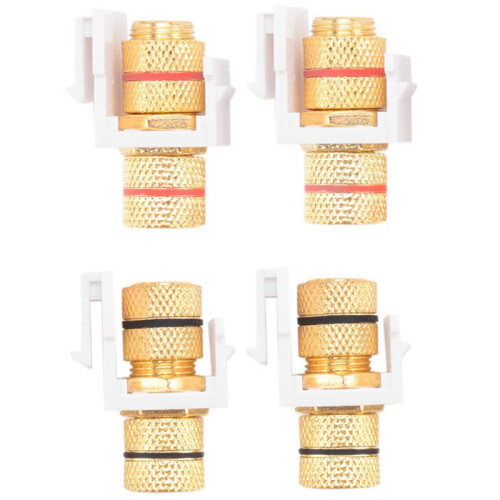 Banaan Jack Binding Post  Jack Insert met Zwarte &  Ringen, Schroef Type Audio Speaker , 2 Paar/4 Pack