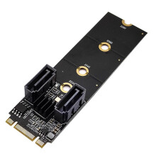 M.2 KEY-M NVME PCI-E do 2-Portowej Karty Rozszerzeń Sata3.0 Karta Adaptera Bez NapęDu JMB582 ObsłUguje Gniazda 2230 2242 2260 2280