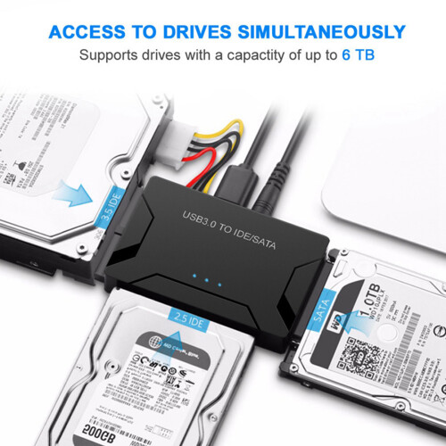 Adaptador  para USB IDE USB 3.0 2.0 Cabo Sata3 para HDD SSD de 2,5 3,5 Polegadas Conversor IDE  Adaptador, Plugue UE 2
