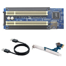 PCI-E to Dual PCI Expansion Card Adapter ASM1083 Support Capture Card Golden Tax Card Sound Card Parallel Card