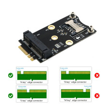 Adapter M.2 Wifi  PCIE Bezprzewodowa Karta Sieciowa do M2 NGFF Key  + E Wifi Card Raiser z Gniazdem Karty SIM