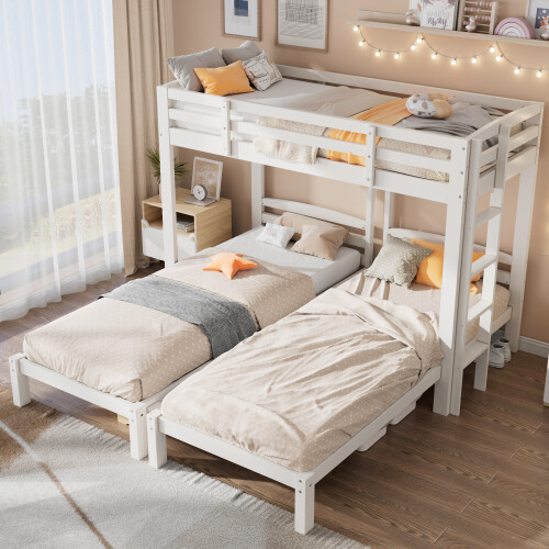 Triple Sleeper Bunk Bed with Ladder 90x190cm