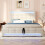 Velvet/Iron LED Hydraulic Double Bed 135x190cm 5