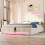 Velvet/Iron LED Hydraulic Double Bed 135x190cm 6