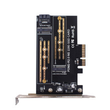 PCIE-Adapterkaart Dubbele M.2 NVME Naar Pcie 4X M2 SSD-Adapter B/M-Sleutelondersteuning PCI Express 3.0 2230-2280 Harde Schijven