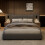 Grey Double Bed with Charging Port & Lighting 135x190cm 2