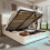 Velvet/Iron LED Hydraulic Double Bed 135x190cm 4