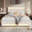 Velvet/Iron LED Hydraulic Double Bed 135x190cm 2