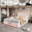Velvet/Iron LED Hydraulic Double Bed 135x190cm 8
