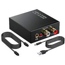 DAC 192KHz Digital Till Analog Ljudomvandlare, Toslink Optisk Till 3,5 mm Adapter för PS 4 HD DVD Hemmabiosystem