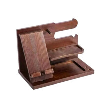 Multifunctioneel Houten Opbergrek Horloges Sieraden Bril Telefoonhouder Sleutels Organizer Portemonneestandaard voor Entreekast