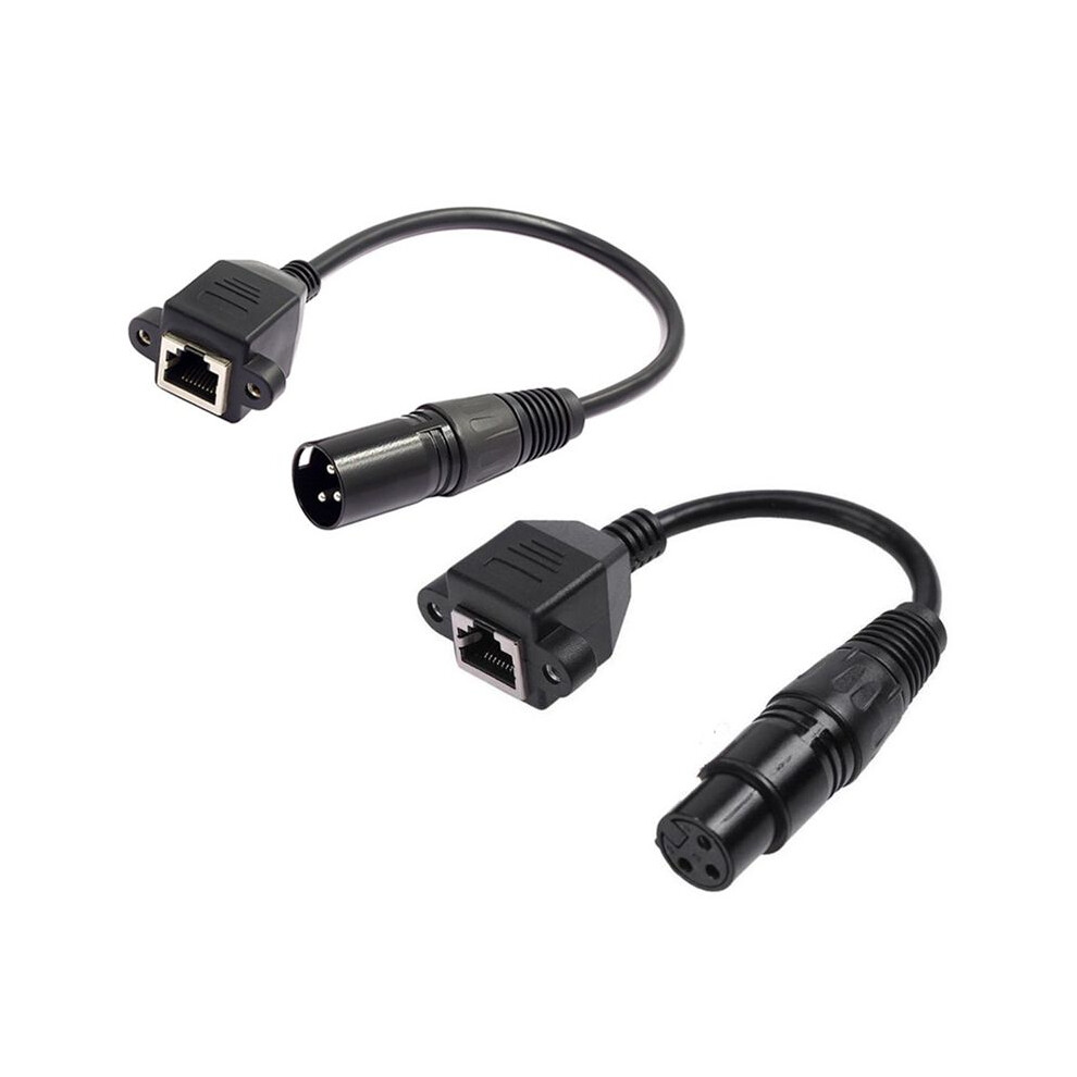 1 Pair Xlr 3Pin To Rj45 Female Adapter Rj45 To Xlr Dmx Connector Extension Cable For Dmx-Con Controller Series 6032328708829