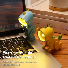 6 PièCes Lampe de Bureau LED en Forme de Dinosaure Mignon Petit Support de TéLéPhone, Lampe de Nuit de Table de Lecture Portable pour Enfants