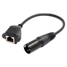 1 Pair XLR 3Pin to RJ45 Female Adapter RJ45 to XLR DMX Connector Extension Cable for DMX-CON Controller Series