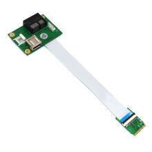 PCIE Riser NGFF M.2 Key A/E to PCI-E Express X1+USB Adapter Riser Card with FPC Cable 4Pin Power Supply Cable