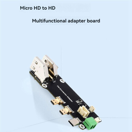 For Raspberry Pi 5/4B Micro--Compatible to HD Adapter Board Support Dual 4K Outputs Expansion Board 2