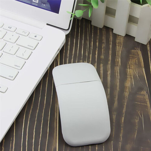 Wireless Mouse Foldable Arc Touch Mause Ultra-Thin Mute Office for PC Laptop White 2