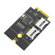 Dual Micro- Card, TF Card to NGFF M.2 Key B Reader Adapter Converter (Supports USB Bus, Not  Bus)