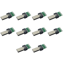 10 Stück Micro-USB-Anschlussstecker, Buchsenanschluss, 10-Polig, 15-Polig, Auslöserkabeladapter für Son YX Peria Digitalkameras