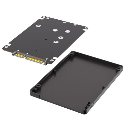 2 em 1 Combine M.2 NGFF Chave B e MSATA SSD para Adaptador SATA3 2.5 com Caixa de Plástico SSD 1