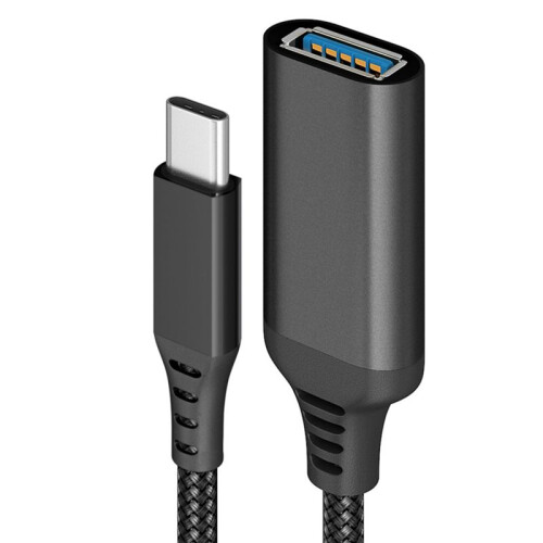 High Quality Data Cable Type-C to USB3.0 Transfer Cable for Mobile Tablet Computer Vehicle Extension Converter Black 1