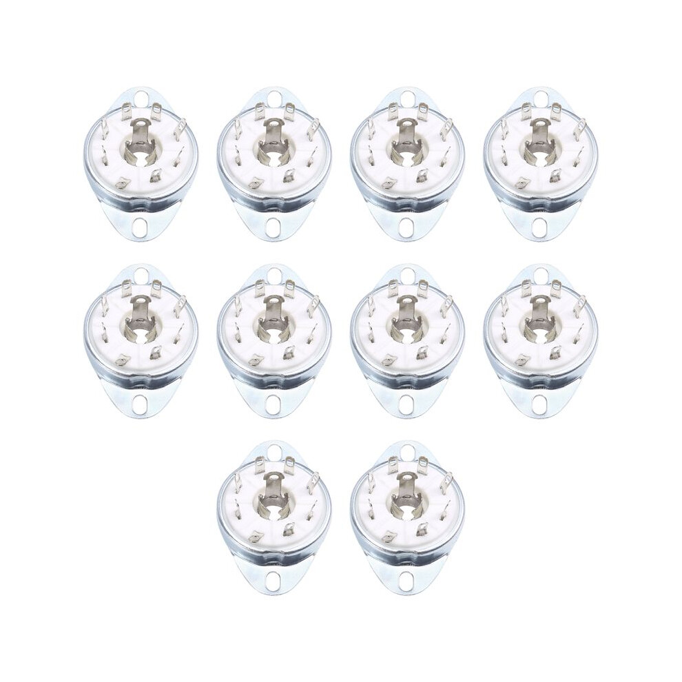10Pcs 8Pin K8a Octal Tube Socket Ceramic Valve Base For Ebl21 Ech21 4P1s 5B254 7N7 4J1s 4711462211236