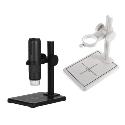 Microscope Stand with Scale Adjustable Stand Holder Bracket Large Base Microscope Endoscope Holder Stand Black 2