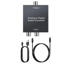 Analogowy na Cyfrowy Konwerter Audio R/L RCA 3,5 mm AUX na Cyfrowy Koncentryczny Optyczny Adapter Audio Toslink na PS3