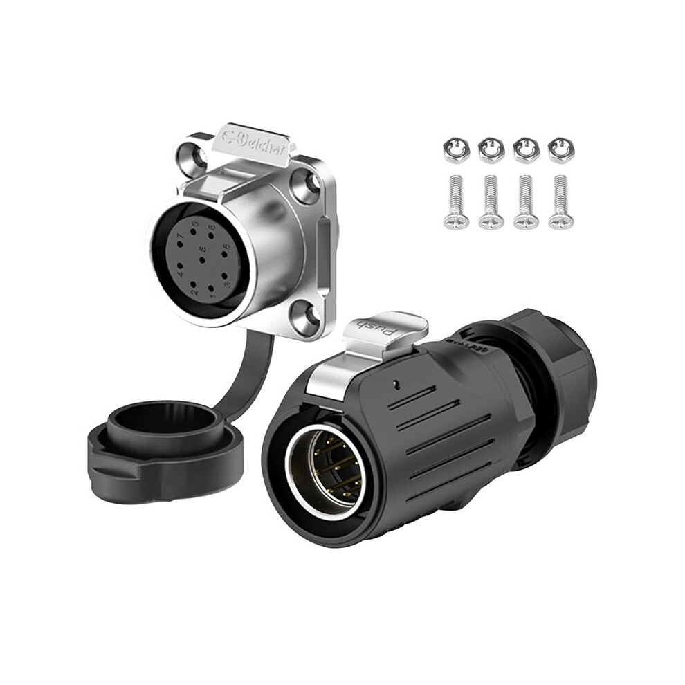 Industrial Waterproof Connector Ip68 Quick Plugging Circular Connector Anti-Interference Shell Connector (9 Pin) 4712145841702