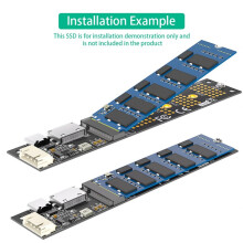 M.2 NVMe SSD to SFF-8611 8612 Adapter Riser Card M2 M-Key 5V 12V 4Pin Type C Power for 2230/2242/2260/2280 Hard Disk