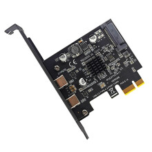 2Port PCIE Card PCI Express 3.0 X1 to Dual USB Expansion Card Power USB3.2 Gen2 10Gbps ASM3142 Chip for Desktop PC