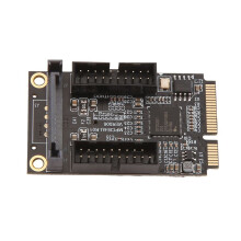 PCI-E auf Dual 19PIN Front 19-Pin 5 Gbit/S Erweiterungskarte 4-Port-Adapter D720201 Pickup Port Erweiterungskartenmodul