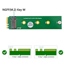 M.2 NGFF A/E Vers Key-M SSD Adaptateur Convertisseur M.2 A+E Vers M2 NVME SSD Riser Board Support 2230 2242 2260 2280 M2 SSD